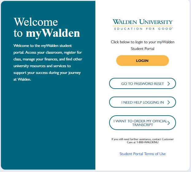 Walden Student Portal Login my.waldenu.edu Get Started