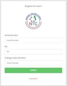 Register for NTC Exams