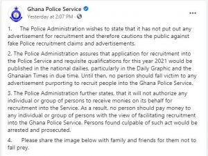 Ghana Police Recruitment