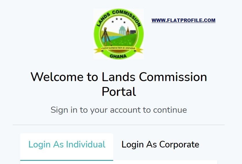 Ghana Lands Commission Portal - Log In - Applications & Verification