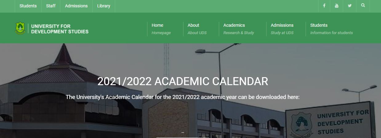 UDS Academic Calendar Download PDF