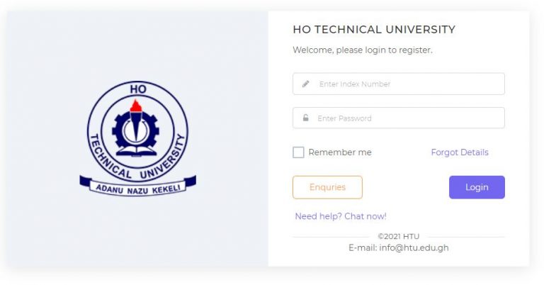 HTU Student Portal - Login | Ho Technical University