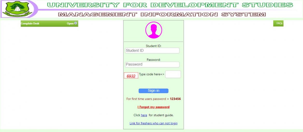 UDSMIS Student Portal Login mis.uds.edu.gh