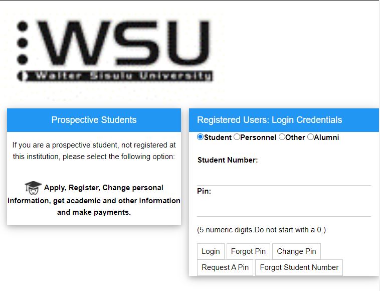 WSU Student Portal Login ie.wsu.ac.za Walter Sisulu University