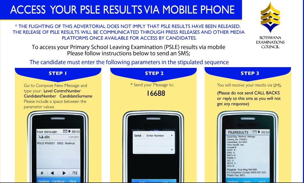 Check PSLE Results Online 2024 Login www.bec.co.bw