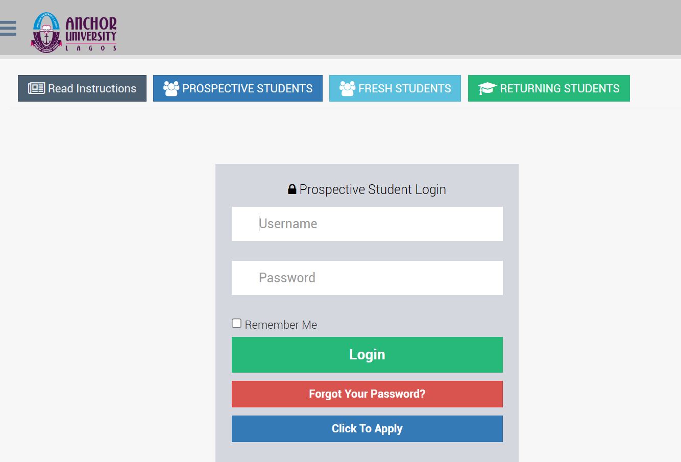 AUL Admission Portal Apply Now Anchor University Lagos