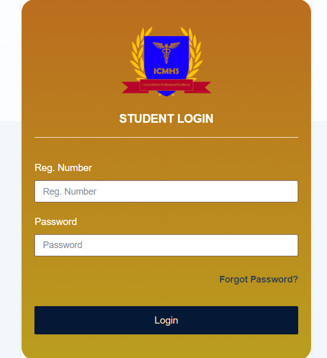 ICMHS Student Portal - student | Registration