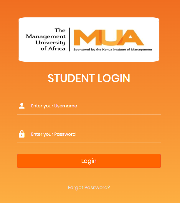 MUA Student Portal - Login | Management University of Africa