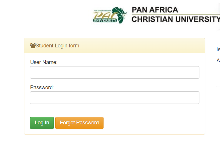 Accessing the Pan Africa Christian University Student Portal