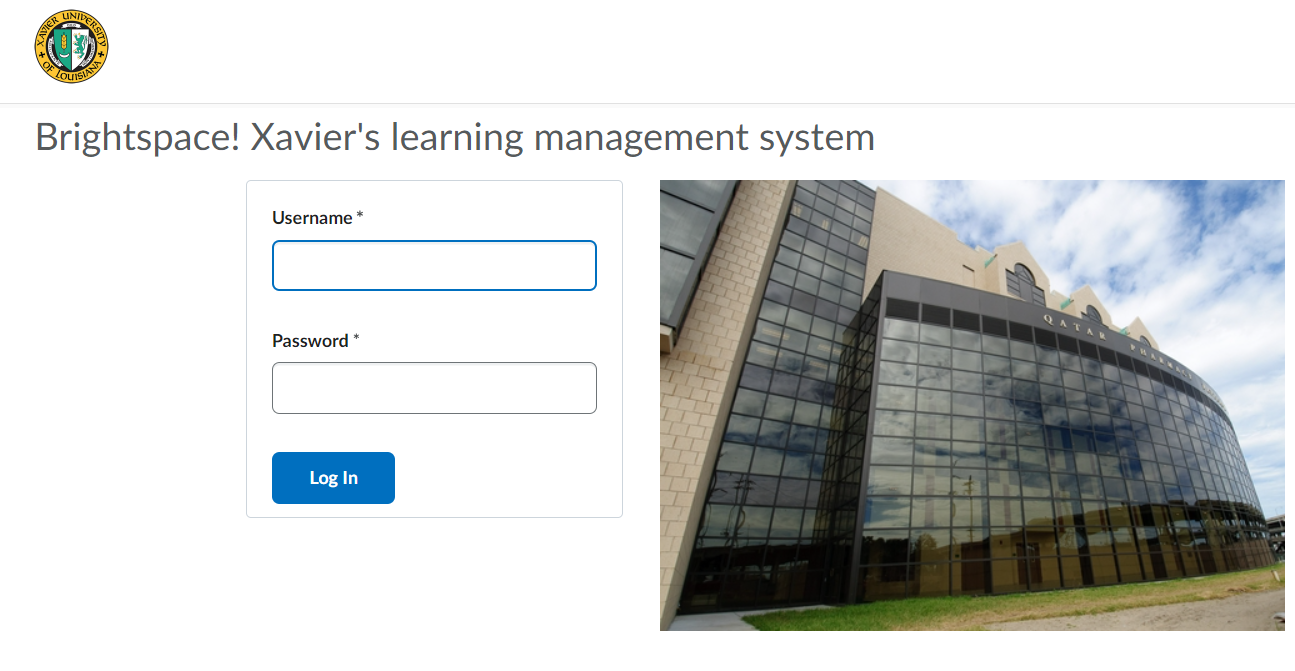 Brightspace XULA - Login  Xavier University of Louisiana