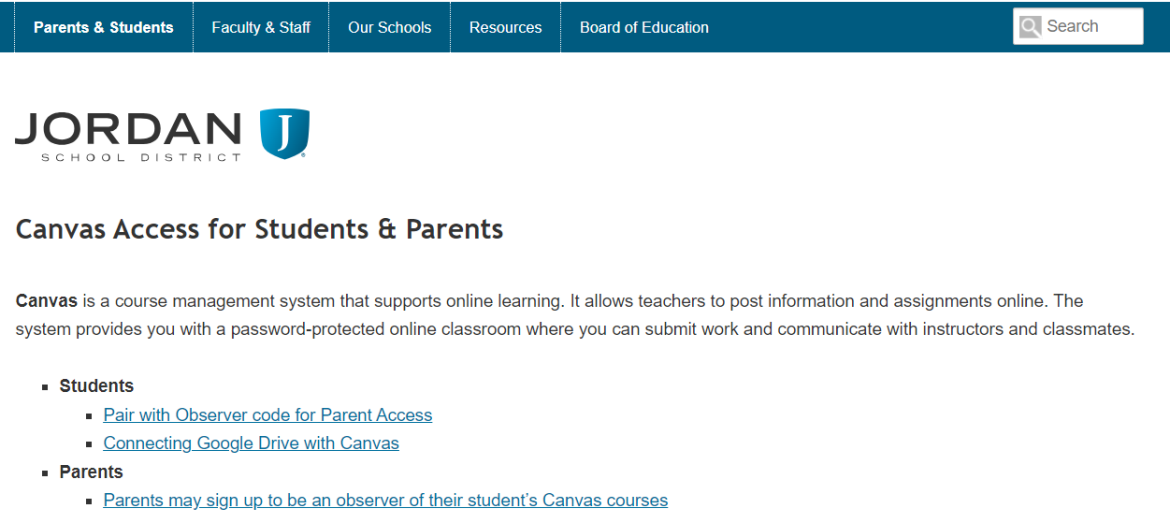 Canvas JSD Login Jordan School District