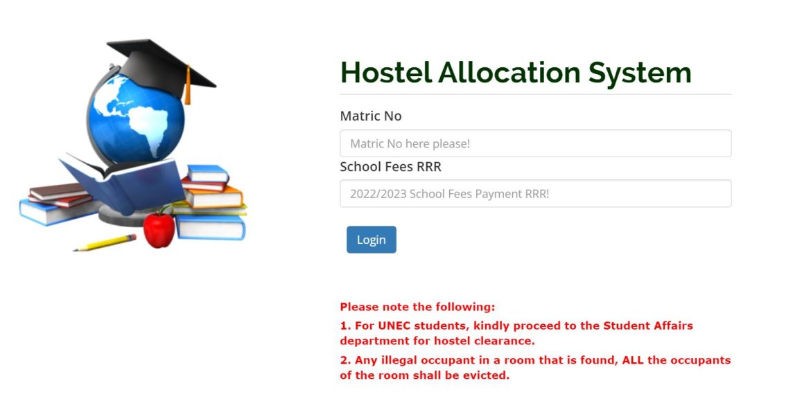 UNN Hostel Portal | University Of Nigeria Nsukka - Login Now