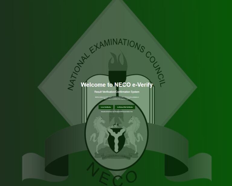 NECO EVerification Portal Login Verify Result Online